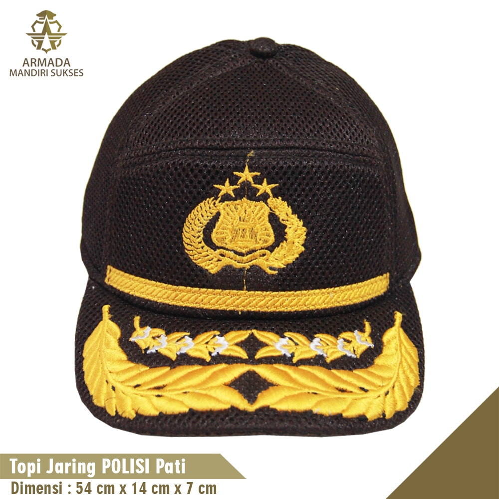 Topi Jaring Polisi Pati Cokelat - Topi Polisi Pati