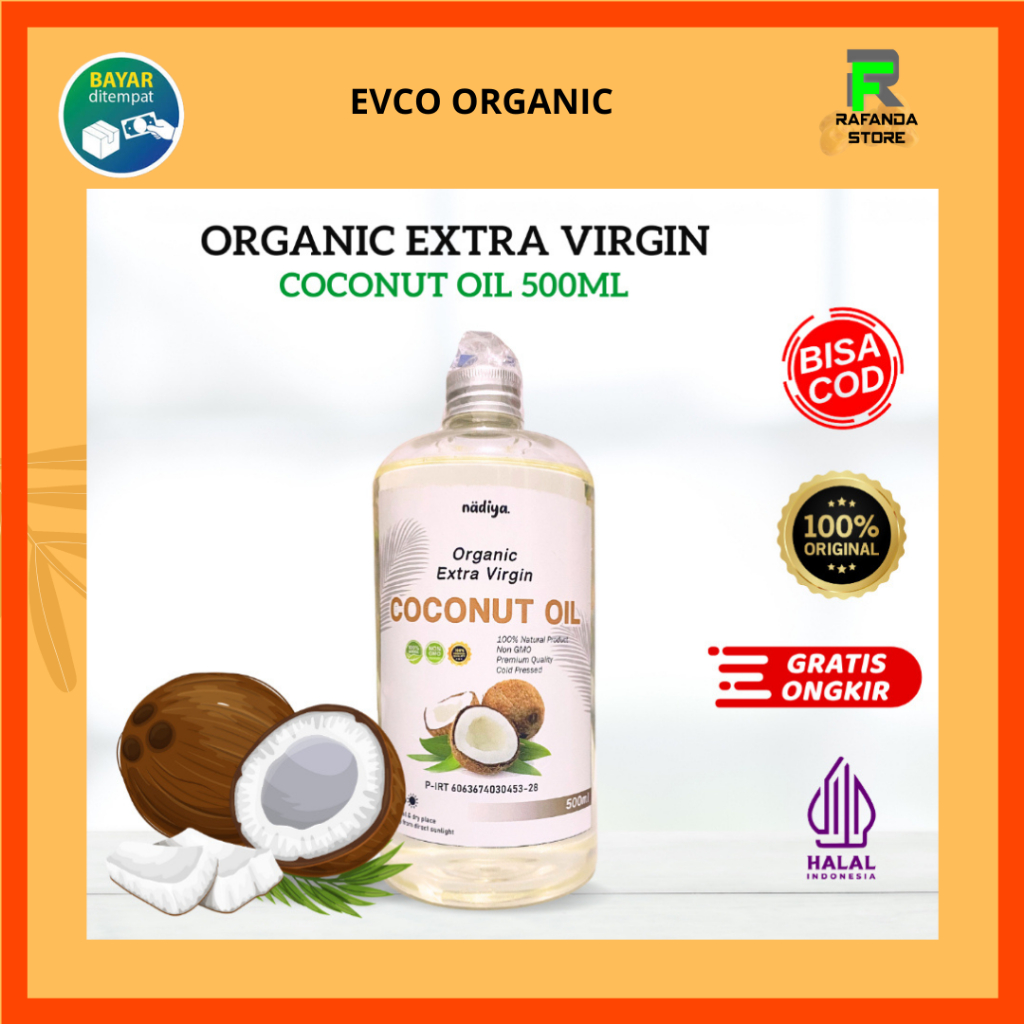 

Extra Virgin Coconut Oil 500ml Nadiya Cold Pressed EVCO Minyak Kelapa Murni Natural Premium Konsumsi Minum