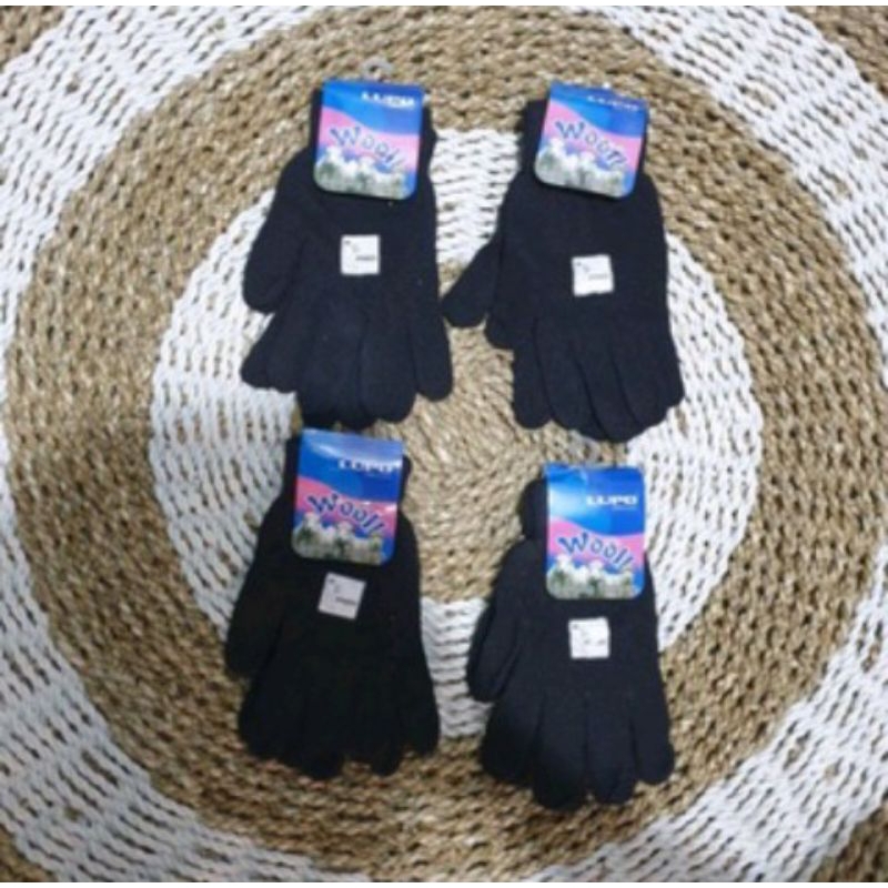 ( Grosir ) sarung tangan polos full & buntung Hitam / sarung tangan rajud