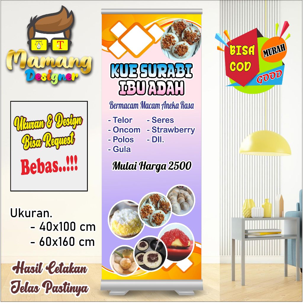 Cetak Banner MMT Spanduk Kue Serabi atau Surabi Keren Murah bb