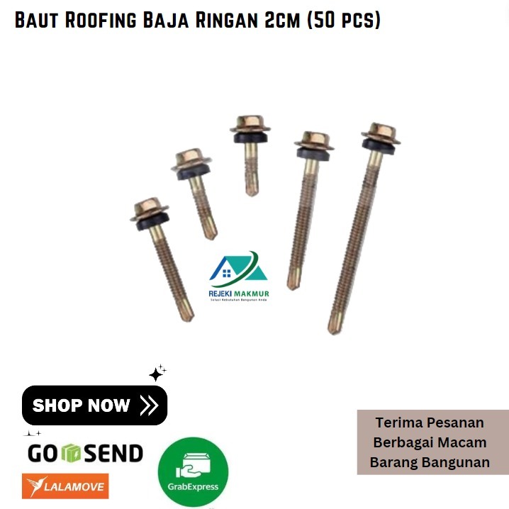Baut Roofing Baja Ringan 2cm (50 pcs)