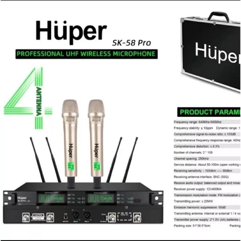 mic wireles huper sk58 pro huper sk58pro huper sk 58 pro garansi resmi