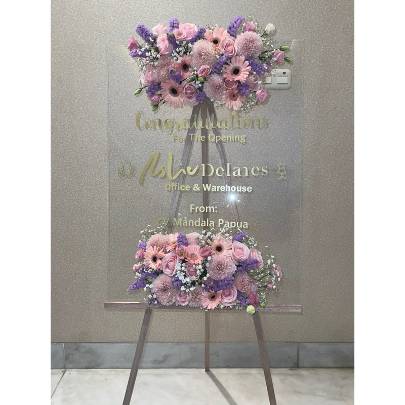 Bisa Kirim Hari Ini - Papan Bunga Acrylic / Papan Bunga Fresh / Acrylic Board Artificial