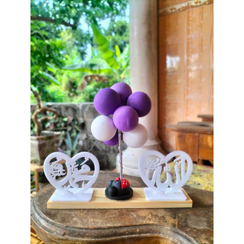 pajangan dashboard mobil balon Allah dan Muhammad
