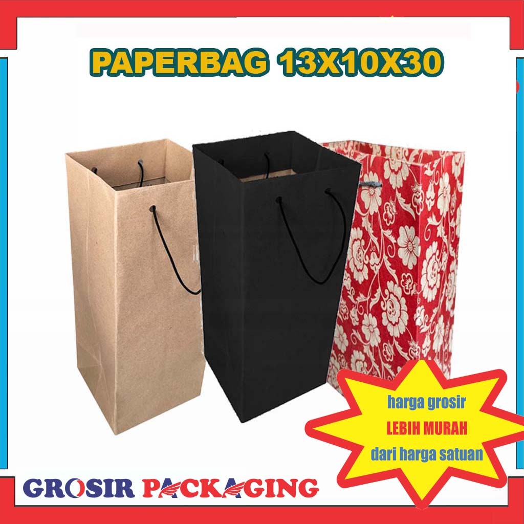 

(PAKET 20 LUSIN) Paperbag 13x10x30 Cm/ Tas Kado/ Tas Souvenir