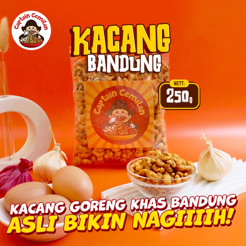 

250Gram Kacang Goreng Bandung gurih renyah Captain Cemilan snack snack kiloan makanan ringan cemilan