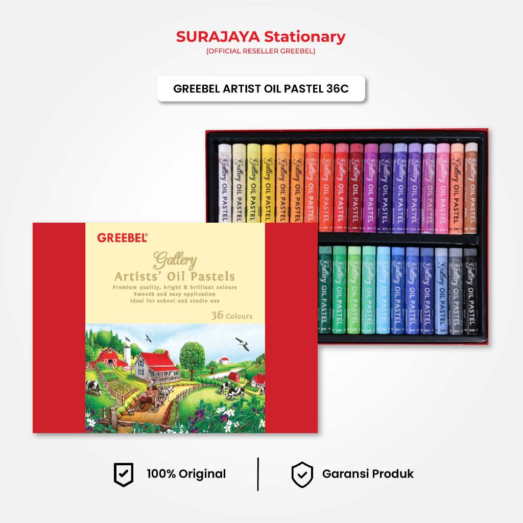 GREEBEL Crayon Krayon Artist 36 Warna / Greebel Artist Oil Pastel 36 / Crayon Greebel 36 Warna