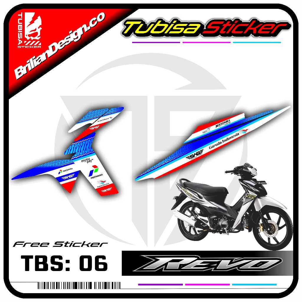 Sticker Striping Revo Lama - Stiker Striping Variasi Motor Revo Lama Motif Mandalika. TBS.06