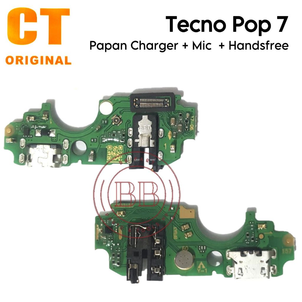 Papan Konektor PCB Charger Mic + Handsfree Tecno Pop 7 / Pop7 / BF6 - Flexible Flexibel Fleksibel Fl