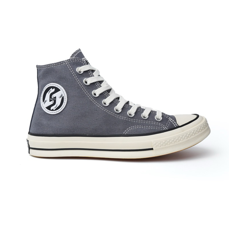 Sapty Robust Grey Hi Orignal Top Canvas Sepatu Sneaker untuk Pria dan Wanita