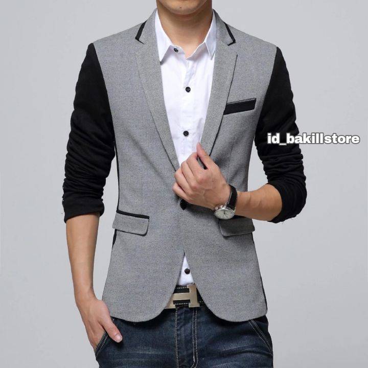 Jas Blazer Pria Kombinasi Terbaru / Jas Nikah / Jas Blazer Pria Casual Semi Formal Slim Fit Termurah