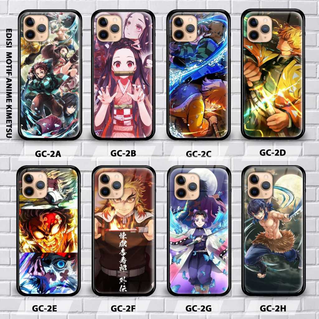 Tempered glass Case - Harcase soft gambar Demon Slayer GC-2 Case Realme 2 Realme 5 Realme 5i Realme 