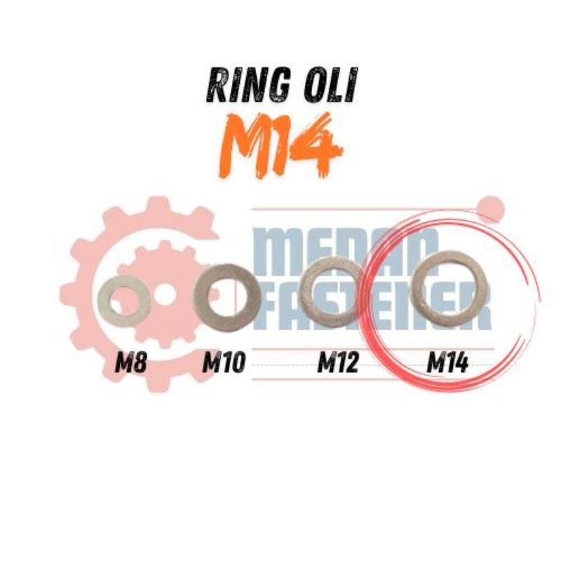 Ring Oli Aluminium M14 / Ring Oli Baut 19
