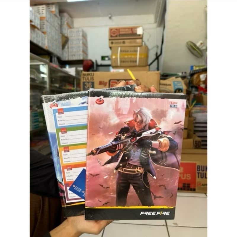 

SIDU MAX| Buku Tulis FREE FIRE 42 Lembar | Buku besar sidu | Buku lucu - 5 Buku