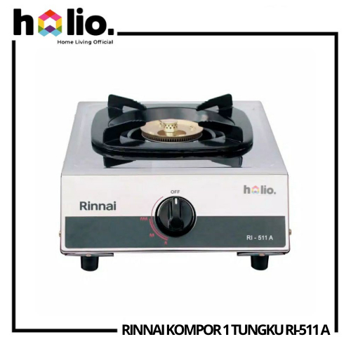 Holio Kompor Gas LPG 1 Tungku Stainless Steel Rinnai RI-511 A / RI-511A / RI511A / RI 511 A