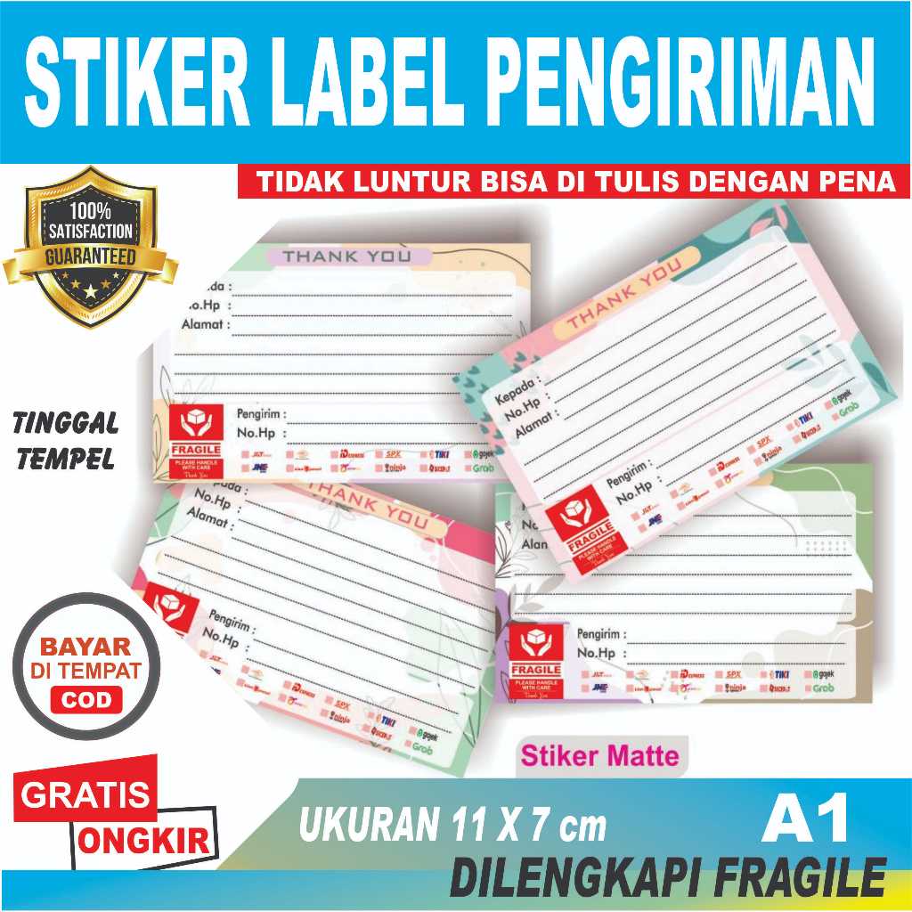 

(50pcs) STIKER RESI PENGIRIMAN ALAMAT A1 STIKER PENGIRIMAN / STICKER LABEL PENGIRIMAN OLSHOP TEMPEL