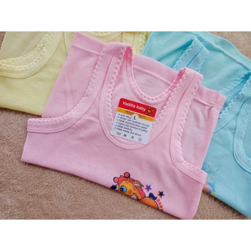 Singlet Anak /Kaos Dalem Anak Perempuan Motif Warna Gambar usia 0-9 Tahun Bahan Tebal