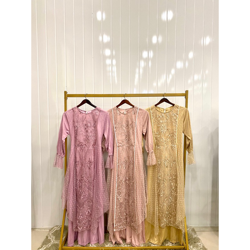 MARYAM DRES|| DRES KONDANGAN MEWAH BAHAN BRUKAT VS TILE SUPER CANTIK/ GAMIS KONDANGAM MUSLIMAH