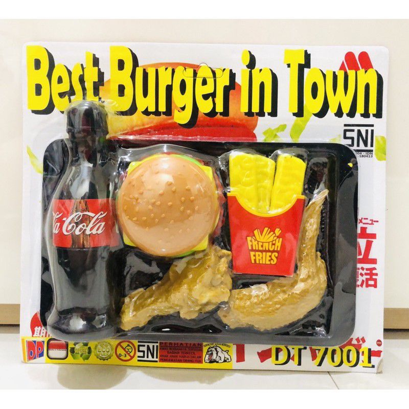 MAINAN AYAM GORENG MAINAN BURGER MAINAN FASTFOOD ANAK SET