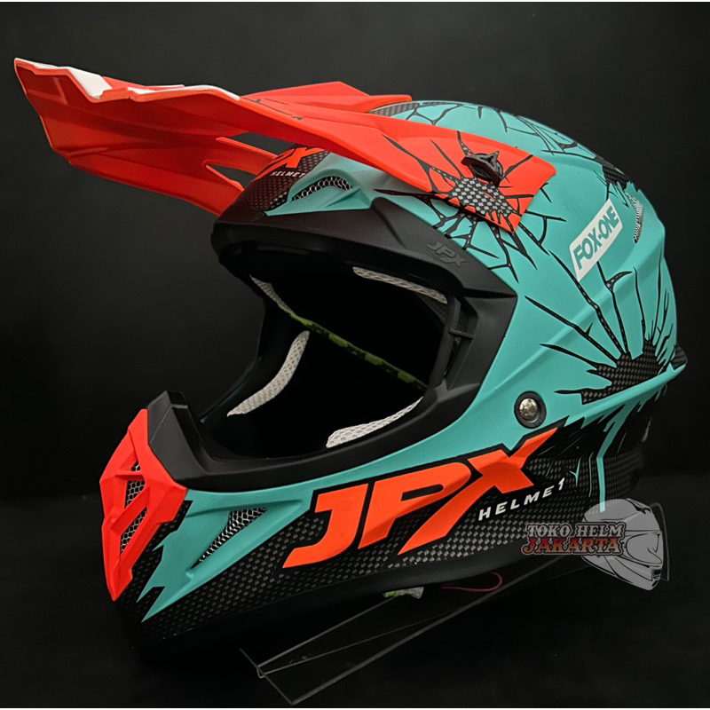 Helm cross Fox 1 X 34  Green Tosca Doff JPX Helmet
