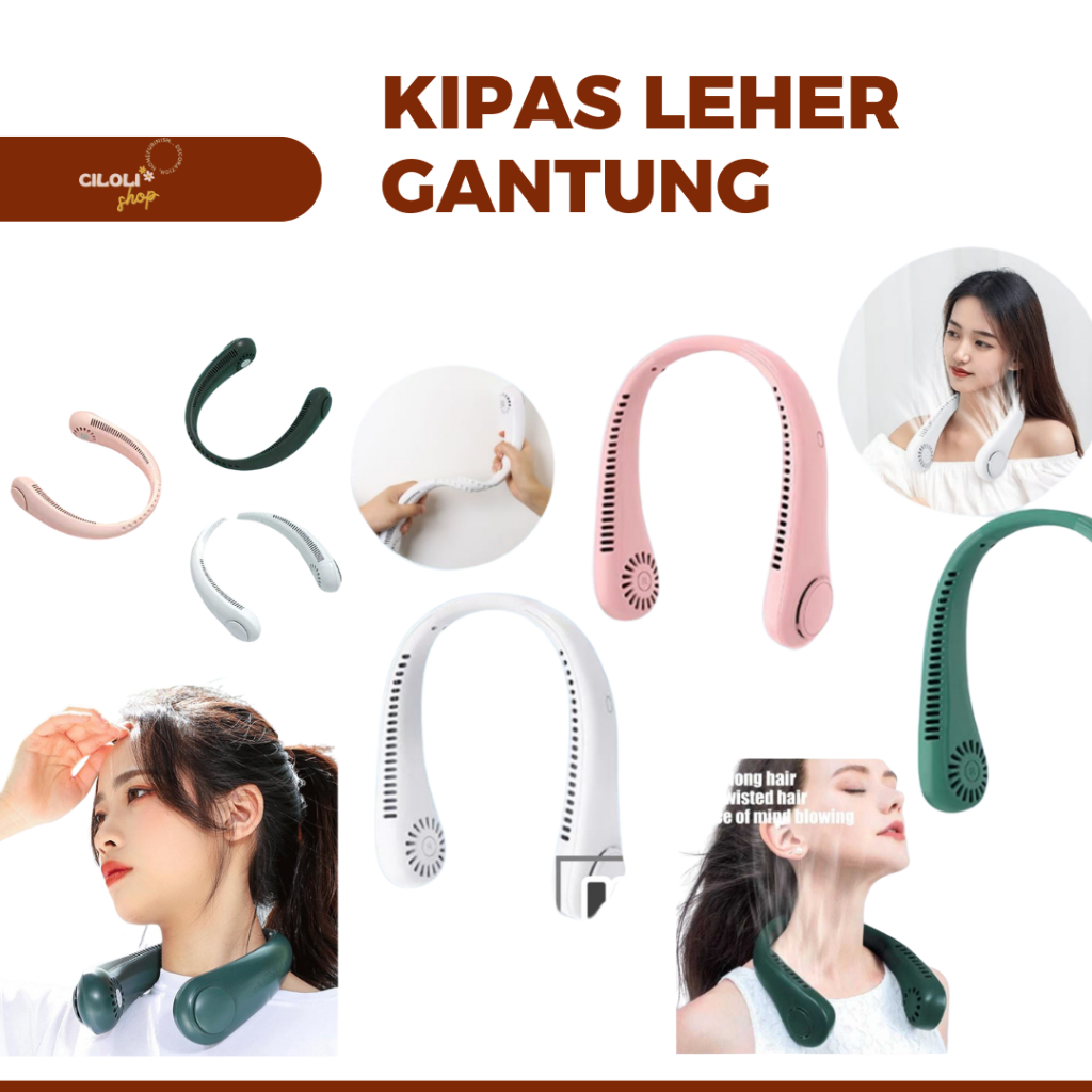 Promo Kipas Angin Mini Gantung Leher Portable Usb Rechargeable / Kipas Angin Kecil Isi Ulang / Mini