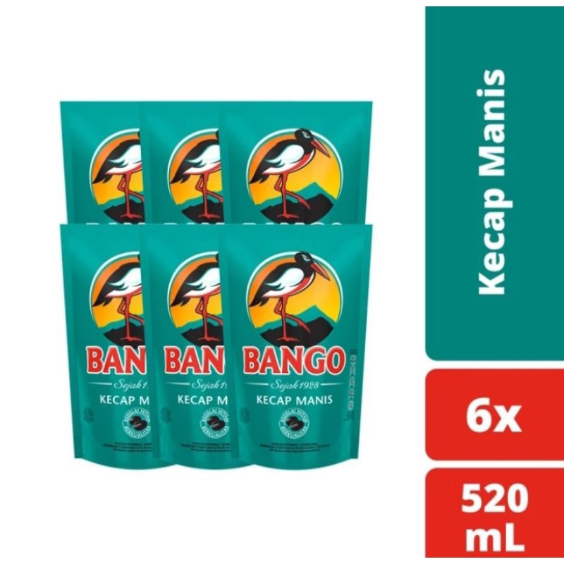 

[Paket Isi 6] Bango Kecap Manis Kemasan Pouch 520 ml / 720 g