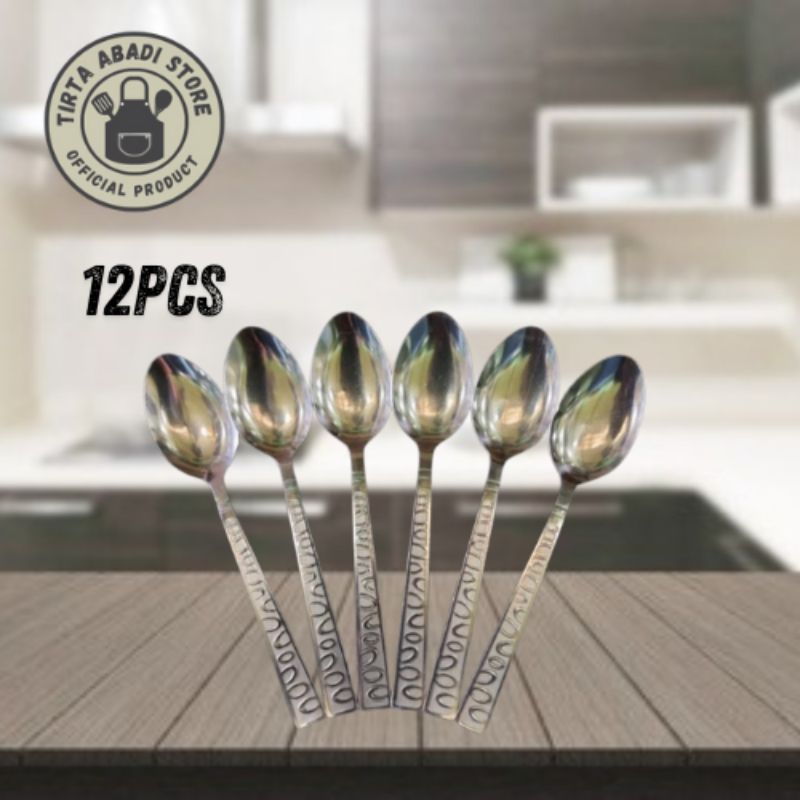 Sendok Makan Stainless Komodo Tebal | Sendok Motiv Watermark Paling Tebal Merek Komodo