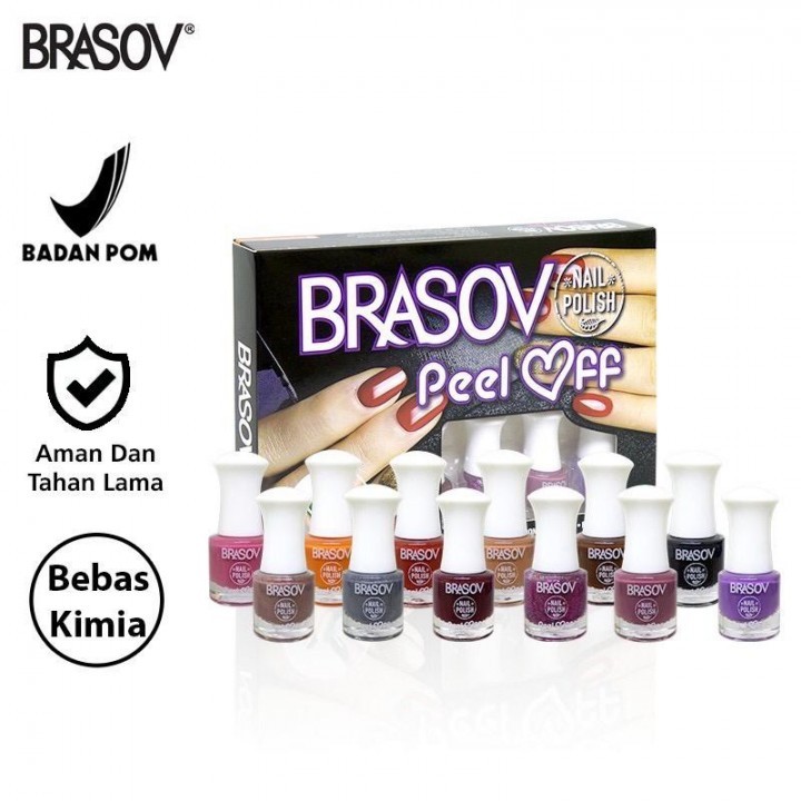 [CUCI GUDANG] SATU BOTOL BRASOV Peel Off Kutek Kelupas / Cat Kuku Kupas 9 Ml /Pewarna Kuku Nail Poli