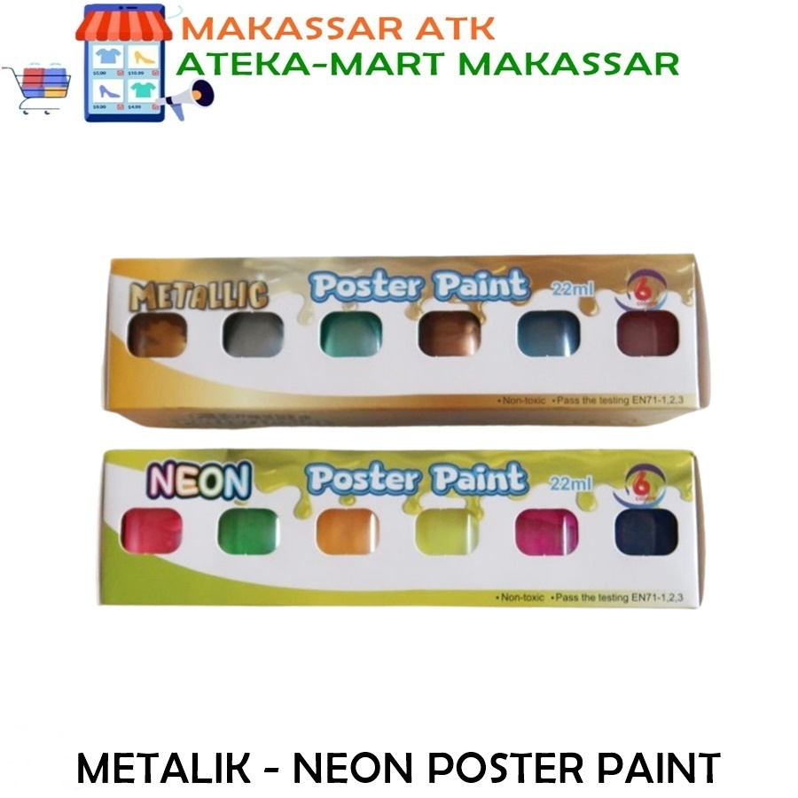 

[SET/6PCS] METALLIC - NEON POSTER PAINT CAT POSTER