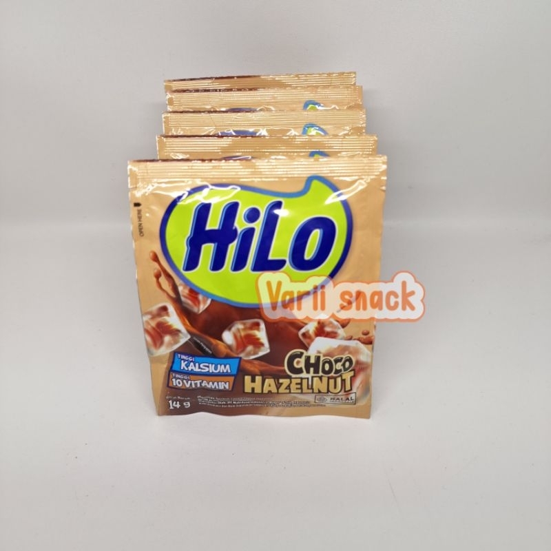 

Hilo Minuman Seduh Renceng Rasa taro / Coklat / Halzenut 1 Renceng 10 pcs