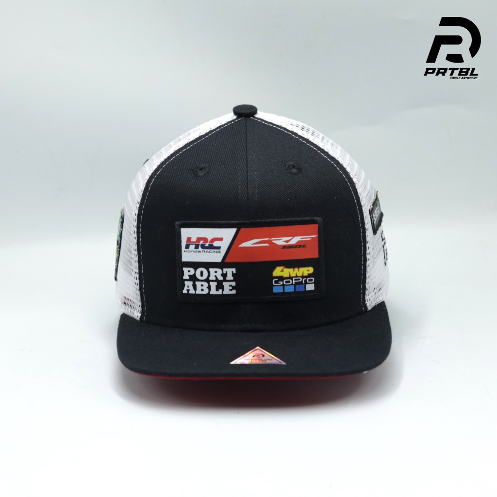 Prtbl Snapback Hat Racing series CRF - Depan Hitam belakang Putih