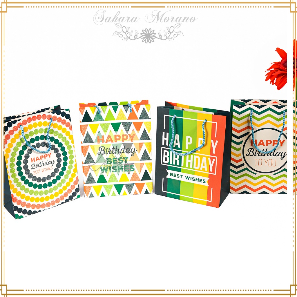 

Paper Bag Pelangi Tas Hampers Tas Belanja Goodie Bag Happy Birthday Bingkisan Hadiah