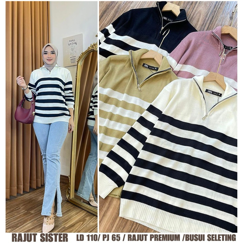 Zara sister//sweater rajut Zara//pakaianwanitasby