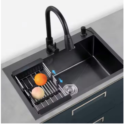 Bak cuci Piring 1 lubang black kitchen sink stainless hitam 6045