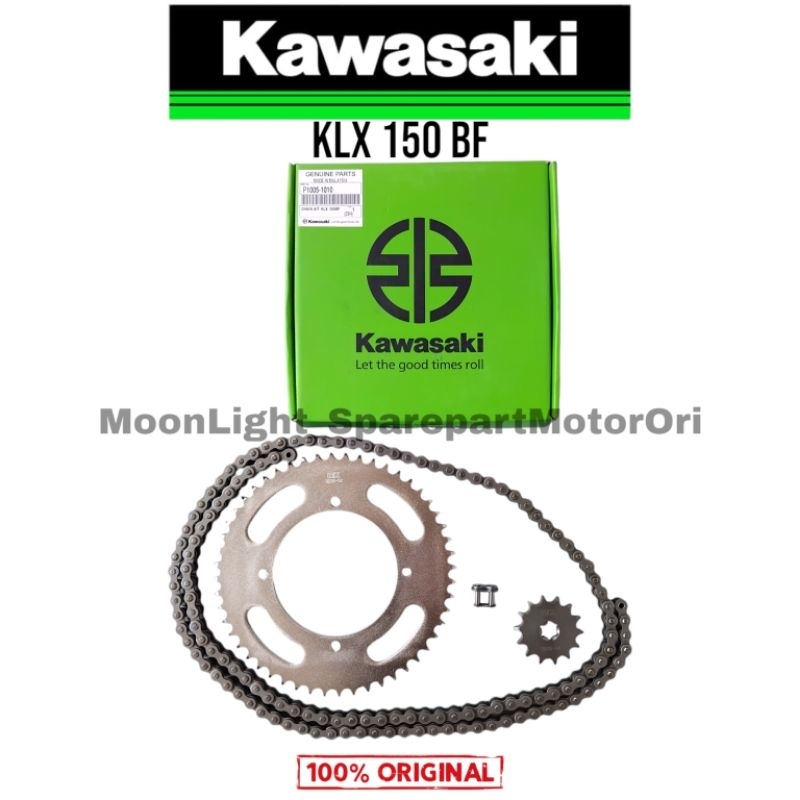 GEAR GIR RANTAI SET KLX 150 BF 52T ORIGINAL ORI ASLI KAWASAKI KGP P1005-1010