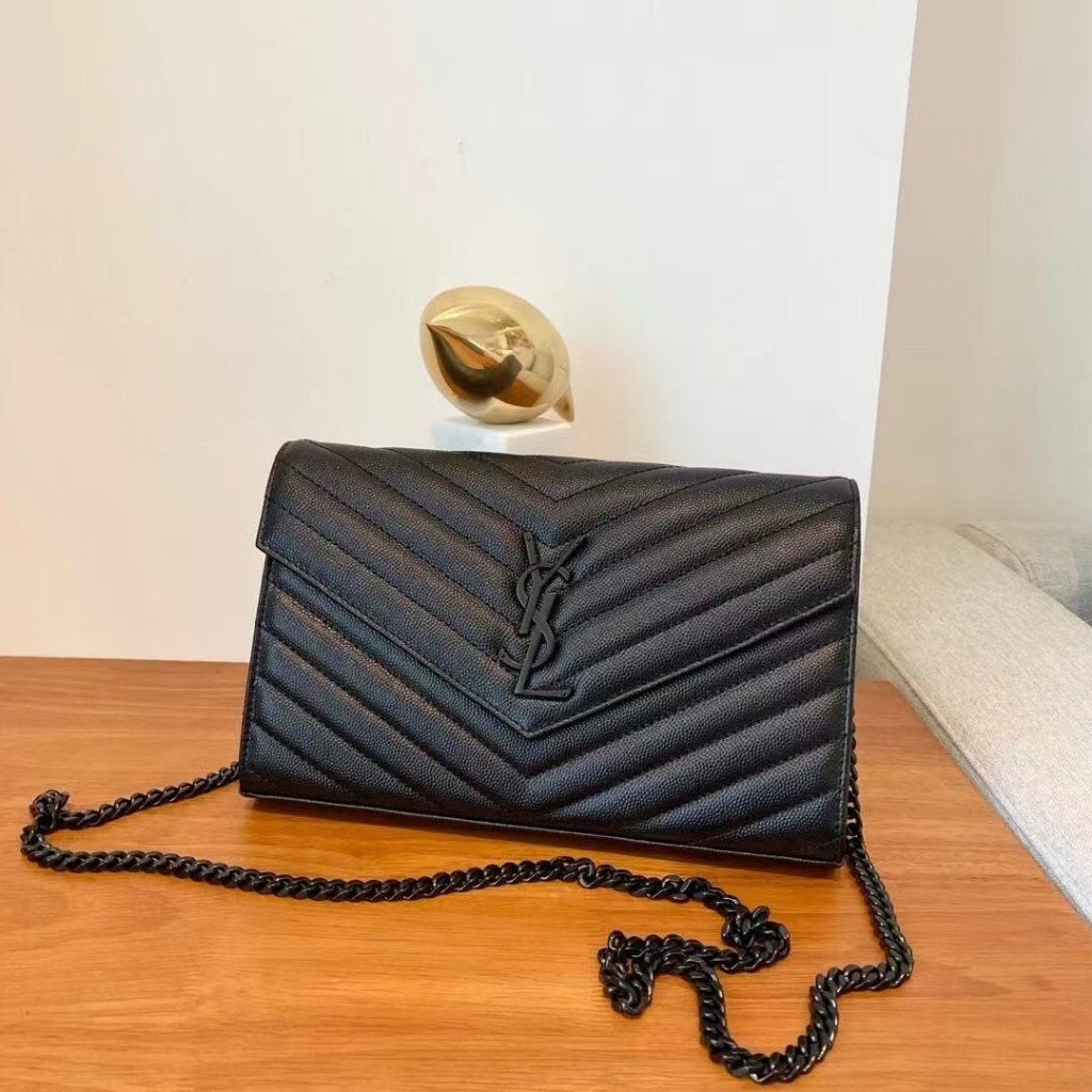 YSL Caviar Envelope Shoulder Bag