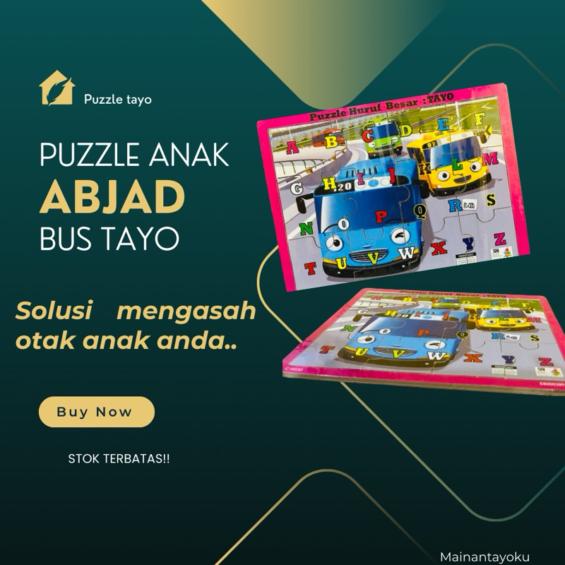 Puzzle Anak Abjad Huruf Besar Bus Tayo