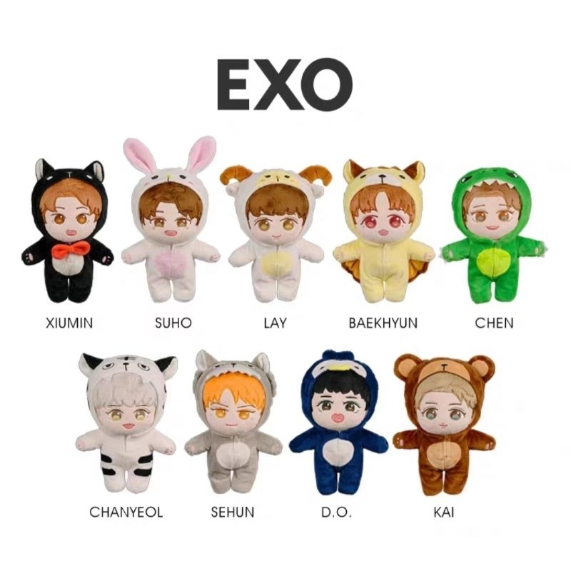 Boneka EXO Ukuran Boneka 20cm| Xiumin/Suho/Lay/Baekhyun/Chen/Chanyeol/Sehun/D.O./ΚΑΙ