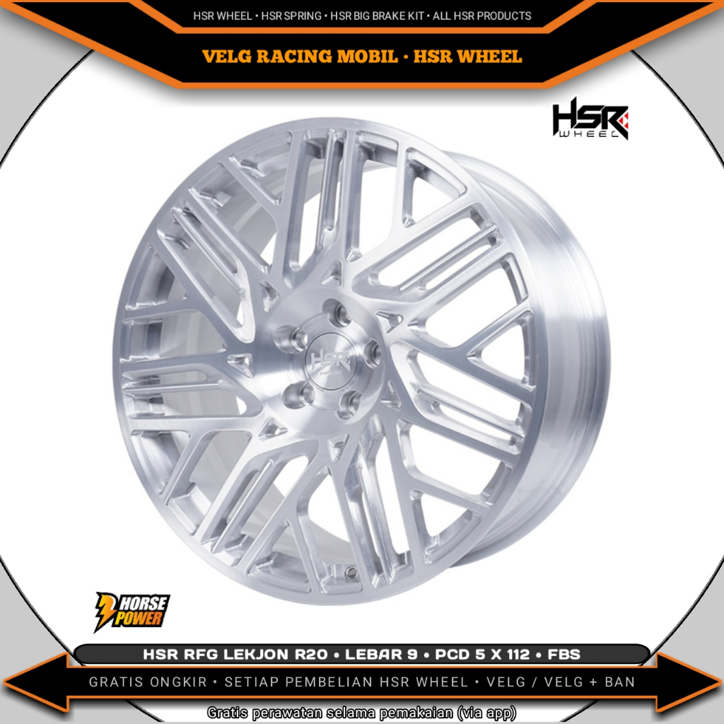 Velg R20 • Mobil 5 Baut Roda • Single Pcd 5 x 112 • Hsr Rfg Lekjon • Limited Edition Forged