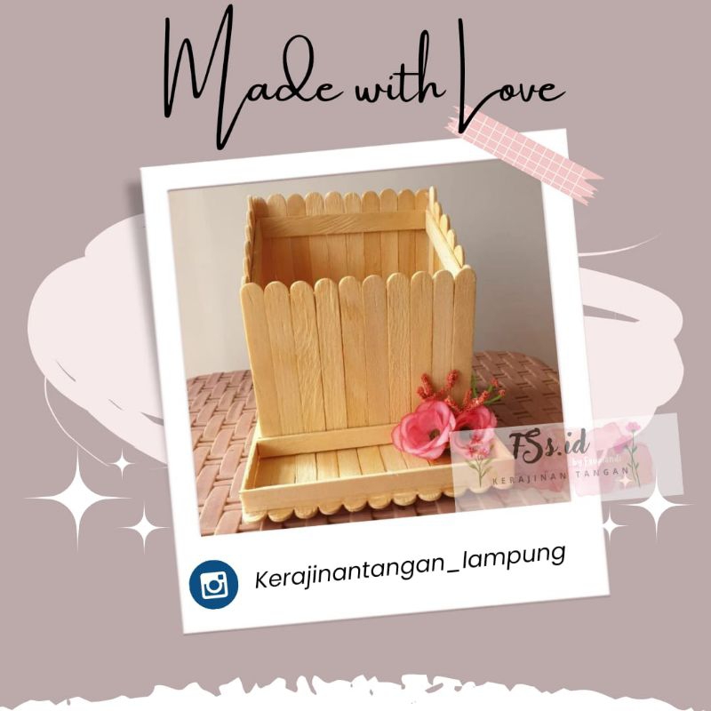 

kerajinan tempat pensil dari stik es krim (no 2)