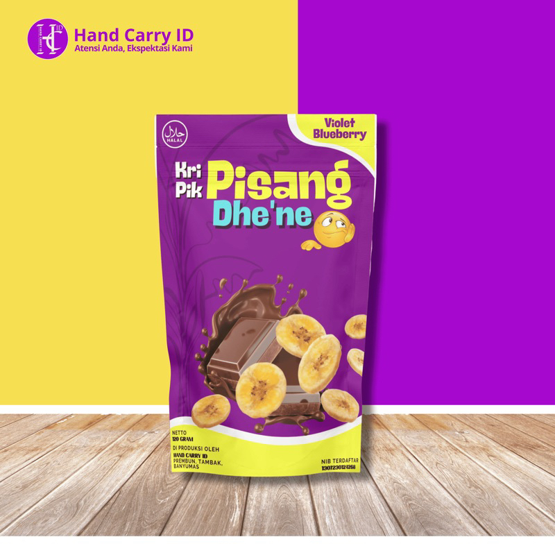 

Keripik Pisang Dhe'ne (Blueberry)