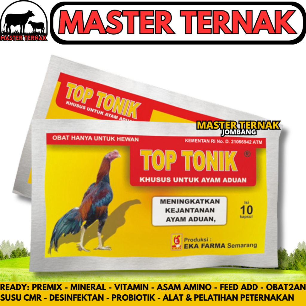 TOP TONIK 10 KAPSUL EKA FARMA Top Tonic Meningkatkan Kejantanan Ayam Aduan lIke Super Top Vit Top - 