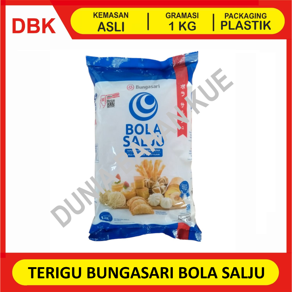 

TEPUNG TERIGU BOLA SALJU BUNGASARI SERBAGUNA - KEMASAN ASLI 1 KG