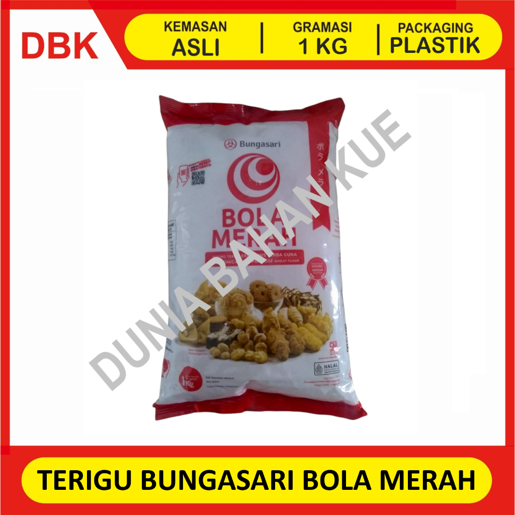 

TEPUNG TERIGU BUNGASARI BOLA MERAH SERBAGUNA - KEMASAN ASLI 1 KG