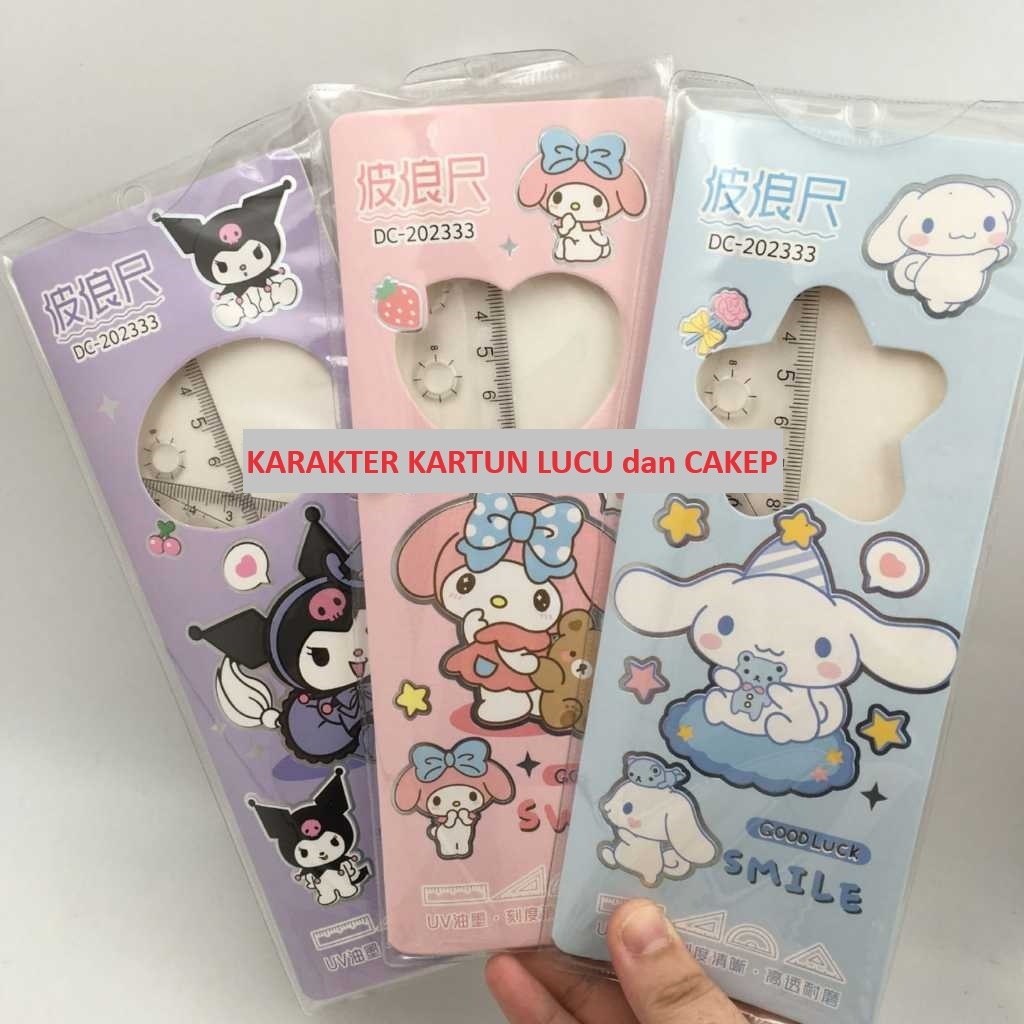 

Penggaris Set lengkap isi 4 Model lucu / Penggaris Plastik 1 Set Isi 4 pcs ruler