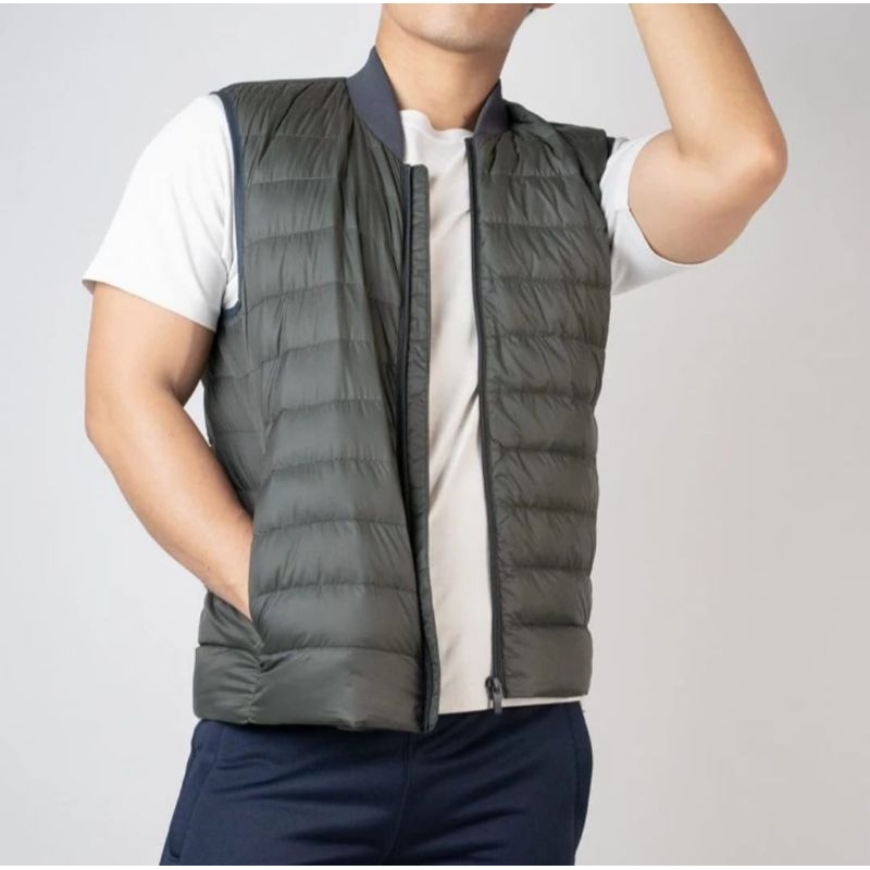 ROMPI PRIA BULU ANGSA TBJ NEARBY GOOSE DOWN LIGHTWEIGHT VEST OUTDOOR ARMY