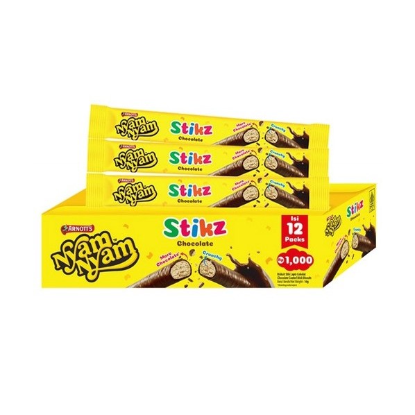 

NYAM NYAM STIKZ (BISKUIT STIK LAPIS COKLAT) 1BOX ISI 12PCS