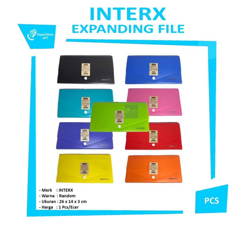 

INTERX - Expanding File Cheque 7 Pocket Warna Random - Pcs