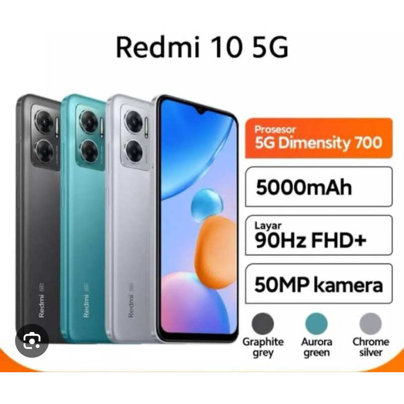 HP XIAOMI REDMI 10 5G SERIES (10 5G 6+6/128 -- 10 5G 4+4/128) GARANSI RESMI INDONESIA