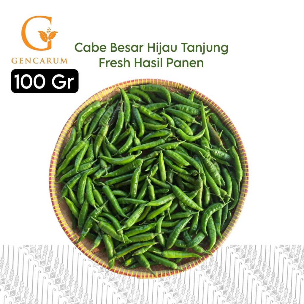 

CABE/CABAI IJO/HIJAU BESAR TANJUNG 100 GRAM ASLI KONDISI FRESH KEBUN SENDIRI KUALITAS TERJAMIN